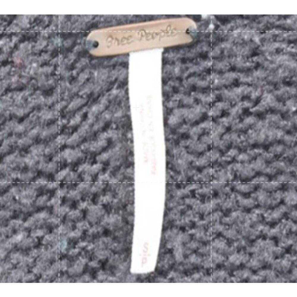Free People Gray Fisherman Sweater Wool Blend Boho Cozy Sz SP - Picture 5 of 15